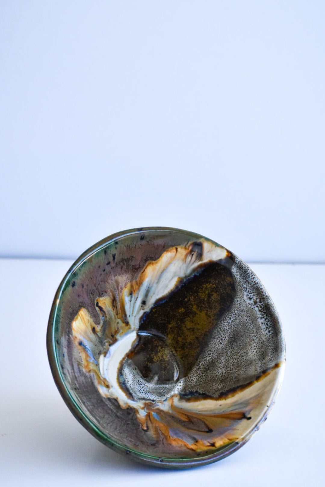 Brown, gold and white glaze variation