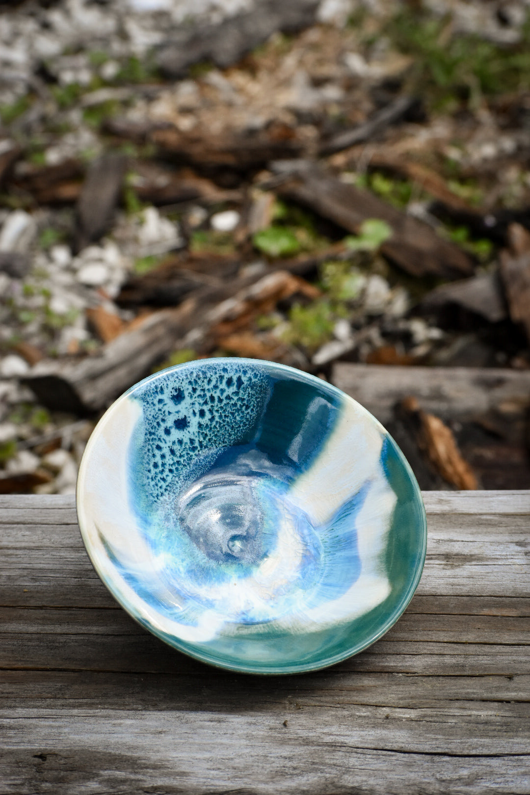 Original turquoise and white bowl